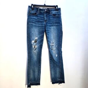 Miss Me Straight Distressed Blue Jeans Size 27
